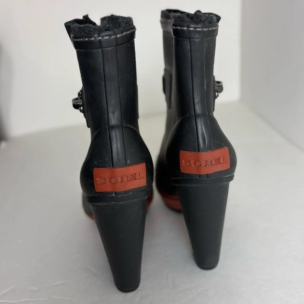 Sorel Womens Medina Rain Heel Boot Size 6 Waterproof Rain Snow